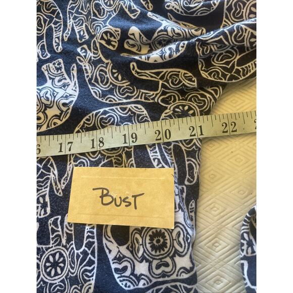 Crown & Ivy White & Blue Roll Tab Cotton Modal Soft Casual Knee Length Dress 1X - Picture 7 of 10